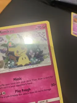 Pokemon Mimikyu SM163 Sun & Moon Promo Black Star Holo 2019 Basic Swirl - Image 2