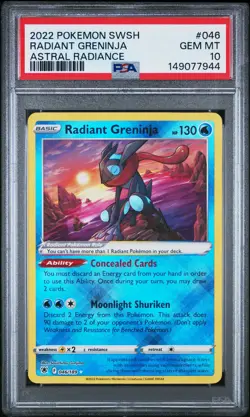 2022 POKEMON SWORD & SHIELD ASTRAL RADIANCE #046 RADIANT GRENINJA PSA 10 - Image 1