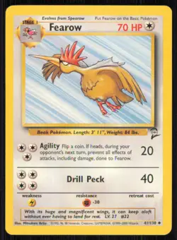 Fearow 41/130 Uncommon Base Set 2 Pokemon Lightly Played - Image 1
