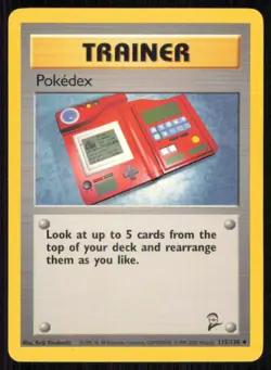 Pokedex 115/130 Uncommon Base Set 2 Pokemon Lightly Played - Image 1
