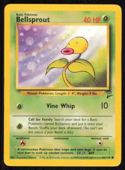 Bellsprout 66/130 Common Base Set 2 Pokemon Lightly Played - Image 1