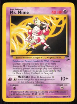 Mr. Mime 27/130 Rare Base Set 2 Pokemon Lightly Played - Image 1