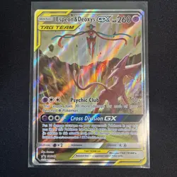 Pokemon Espeon & Deoxys GX SM240 SM Promo TAG TEAM Holo Card 2020 - Image 1