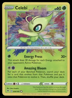 Pokemon Cards Celebi 009/185 Vivid Voltage Amazing Rare NM - Image 1
