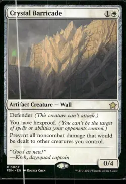 Crystal Barricade 7 Rare Foundations MTG Near Mint - Image 1