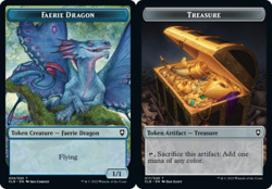 1 x Faerie Dragon Token // Treasure Token - Foil - Commander Legends: Battle for - Image 1