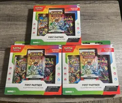 Lot Of 3 Pokemon TCG First Partner Illustration Collection Series 1 New Sealed - Image 1