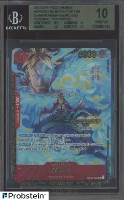 2023 One Piece Promos OP03013 Marco Chmpsp Online Regional Top 32 BGS 10 - Image 1