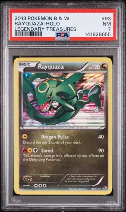 Pokemon Rayquaza Holo Black & White Legendary Treasuress #93 PSA 7 - Image 1