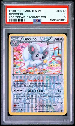 2013 POKEMON BLACK & WHITE LEGENDARY TREASURES RADIANT COLLECTION CINCCINO PSA 5 - Image 1
