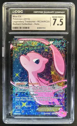2013 Pokemon Black & White Legendary Treasures Mew Radiant #RC24/RC25 CGC 7.5 - Image 1