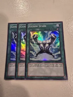 Yu-Gi-Oh! 3x Gemini Spark. AP02-EN011. Super Rare. Unlimited. Light Played. - Image 1