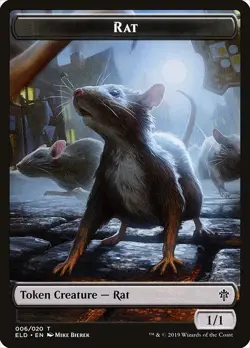 Rat Token x1 1x Throne of Eldraine NM MTG - Image 1