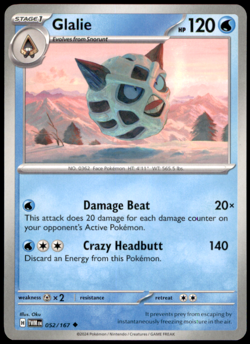 Glalie 052/167 SV06: Twilight Masquerade NM Pokemon TCG - Image 1