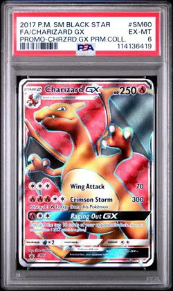 POKEMON BLACK STAR PROMO CHARIZARD GX SM60 FULL ART HOLO PSA 6 EX #114136419 - Image 1