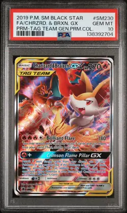 POKEMON BLACK STAR PROMO CHARIZARD & BRAIXEN GX #SM230 PSA 10 Gem Mint 138392704 - Image 1