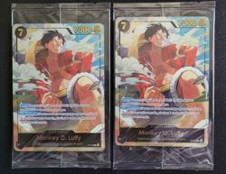 2× SEALED Gold Promo Japan Expo Monkey.D.Luffy P-075 One Piece Card Game OP TCG - Image 1
