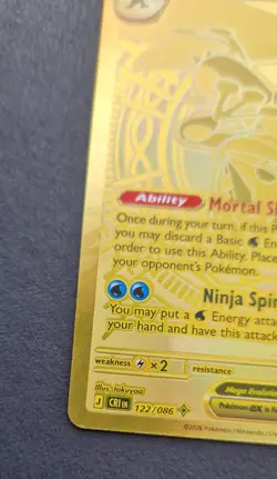 Mega Greninja ex 122/086 Hyper Rare Chaos Rising Pokemon Card - Pack Fresh - Image 4