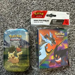Pokemon Mega Evolution Ascended Heroes Mini Tin Pikachu & Tepig Art + mini book - Image 1