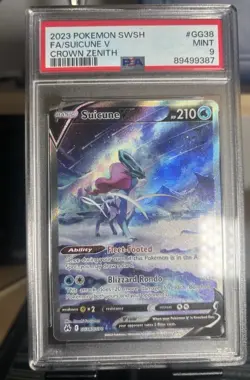 PSA 9 FULL ART/SUICUNE V (-) — POKEMON SWORD AND SHIELD CROWN ZENITH #GG38 (202 - Image 1
