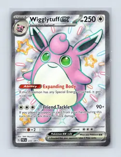 Wigglytuff ex 222/091 Shiny Ultra Rare Paldean Fates Pokemon Lightly Played - Image 1