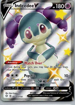 Indeedee V SV114/SV122 Holo V Rare Shining Fates Shiny Vault Pokemon LP - Image 1