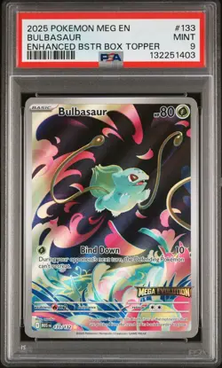 2025 Pokemon Mega Evolution Bulbasaur 133/132 PSA 9 Promo - Image 1