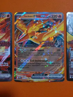 Pokemon Destined Rivals Team Rocket's Moltres Ex Trio Set 031 208 229 Stamped - Image 4
