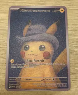 Pikachu with Grey Felt Hat HP60 Gold Metal Pokemon Card-Collectible Gift Display - Image 1