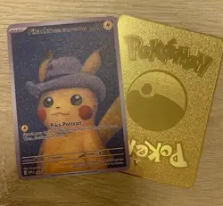 Pikachu with Grey Felt Hat HP60 Gold Metal Pokemon Card-Collectible Gift Display - Image 2