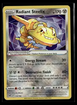 Pokemon TCG SWSH11: Lost Origin #124/196 Radiant Steelix - Image 1