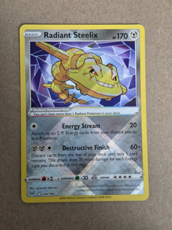 Radiant Steelix 124/196 Swsh11: Lost Origin Holo Pokemon Card - Image 1