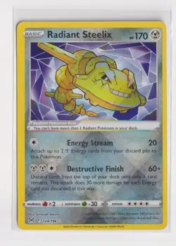 Pokemon TCG Radiant Steelix Sword & Shield Lost Origin 124/196 Regular Radiant - Image 1