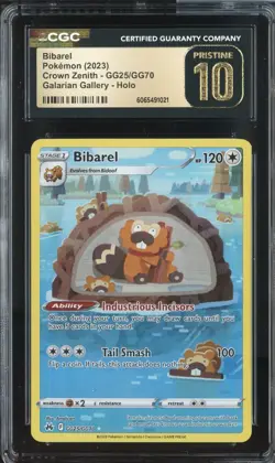 BIBAREL CROWN ZENITH GG25/GG70 POKEMON GALARIAN GALLERY HOLO CGC 10 PRISTINE - Image 1