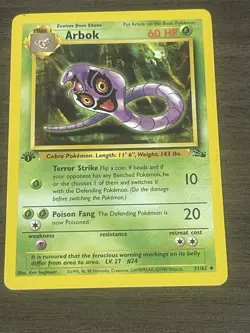 Pokemon TCG Arbok Card 31/62 Fossil, Regular 1st Edition, Uncommon, Near Mint - Image 1