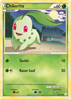 Chikorita 59/123 HeartGold & SoulSilver Common LP 2010 - Image 2