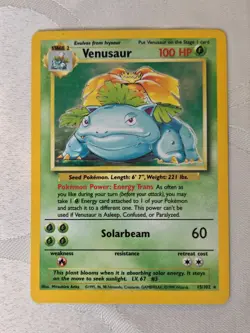 Venusaur MP 15/102 Unlimited BASE SET Pokemon TCG Holo - Image 1