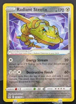 Pokemon Radiant Steelix #124/196 English Lost Origin Radiant Rare - Image 1