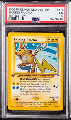 2002 POKEMON NEO DESTINY 1ST EDITION #111 SHINING RAICHU PSA 5 - Image 1