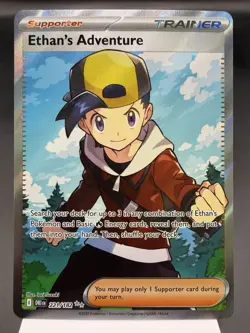 Ethan’s Adventure 221/182 - Full Art Holo - Destined Rivals Pokemon Card MINT - Image 1