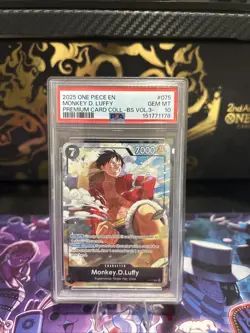 2025 ONE PIECE PREM CARD COLL -BEST SELECTION VOL.3- #075 MONKEY D. LUFFY PSA 10 - Image 1