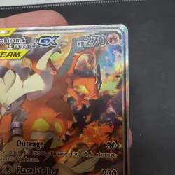 Pokemon Reshiram & Charizard GX TAG TEAM Ultra Rare Card SM201 - Image 4