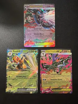 Chaos Rising Ex Lot of 3 Pokemon TCG Mega Dragalage Beedrill Floette 065 003 035 - Image 1
