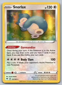 Snorlax 131/185 Holo Rare Vivid Voltage Pokemon Holo Near Mint - Image 1