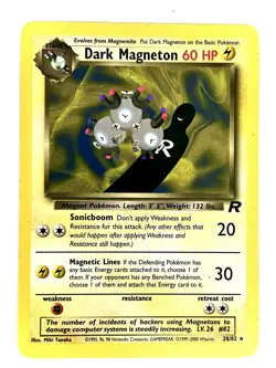 Dark Magneton 28/82 Rare Team Rocket Pokemon Unlimited Moderately Played - Image 1