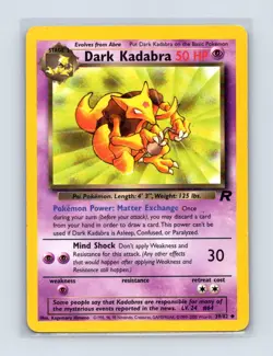 Dark Kadabra 39/82 Uncommon Team Rocket Pokemon Unlimited Lightly Played - Image 1