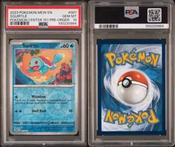 PSA 10 Squirtle 007/165 Pokemon Center Promo 151 Stamp GEM MINT - Image 1