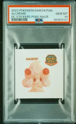 PSA 10 Alcremie Japanese Daiichi Pan DC Sticker Card Poke Maze x Pokemon Cafe - Image 1