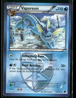 Vaporeon 20/116 Uncommon Plasma Freeze Pokemon Moderately Played - Image 1