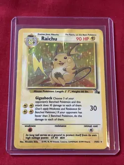 Raichu 14/62 Holo Fossil Card Pokemon (T104) - Image 1